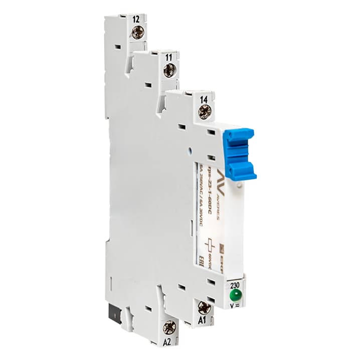EKF Реле промежуточное с розеткой в сборе РП slim 23/1 6A 230В AC rps-23-1-60-rms230АС — миниатюра 1