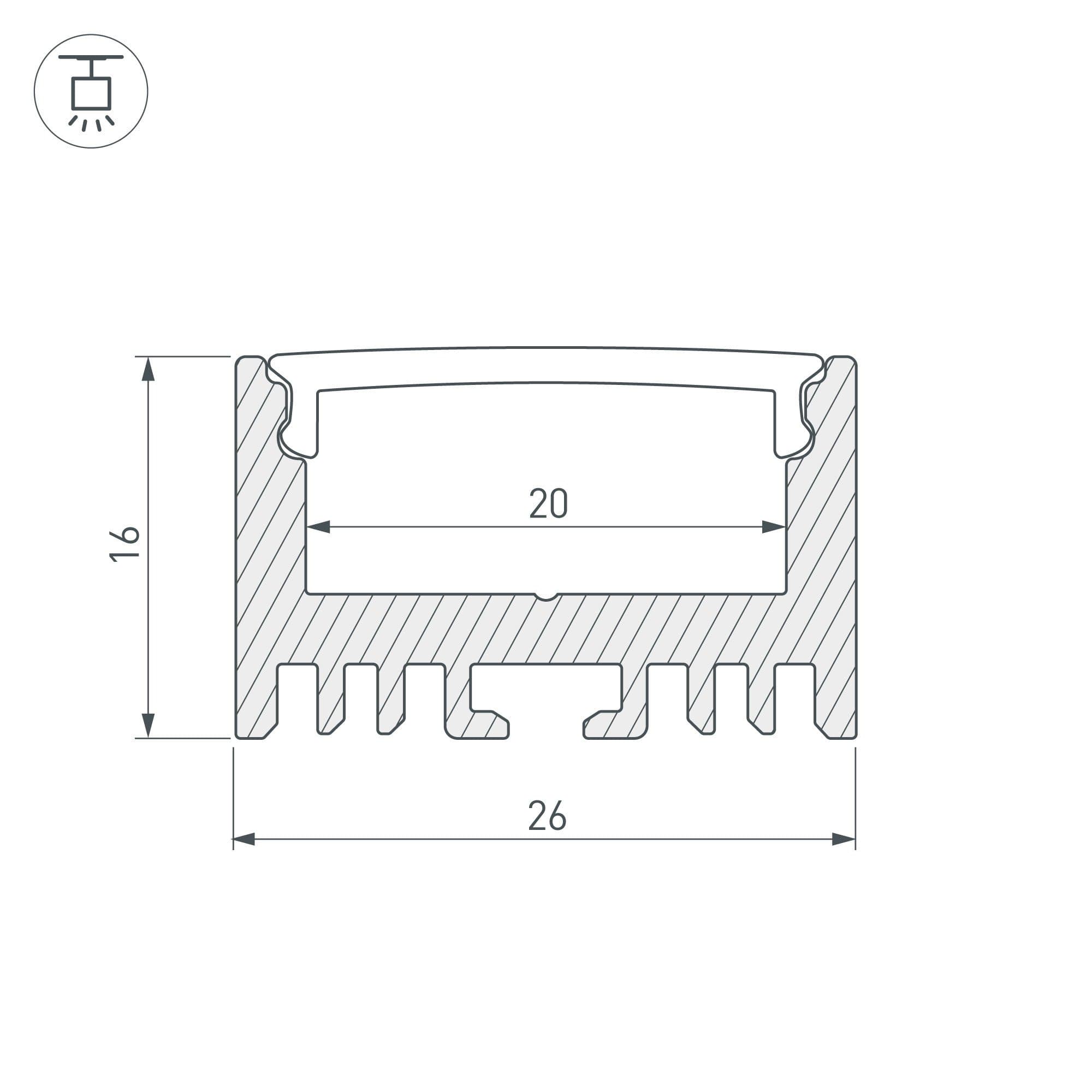 Arlight Профиль ARH-LINE-1726-2000 ANOD (Алюминий) 018674 — миниатюра 3
