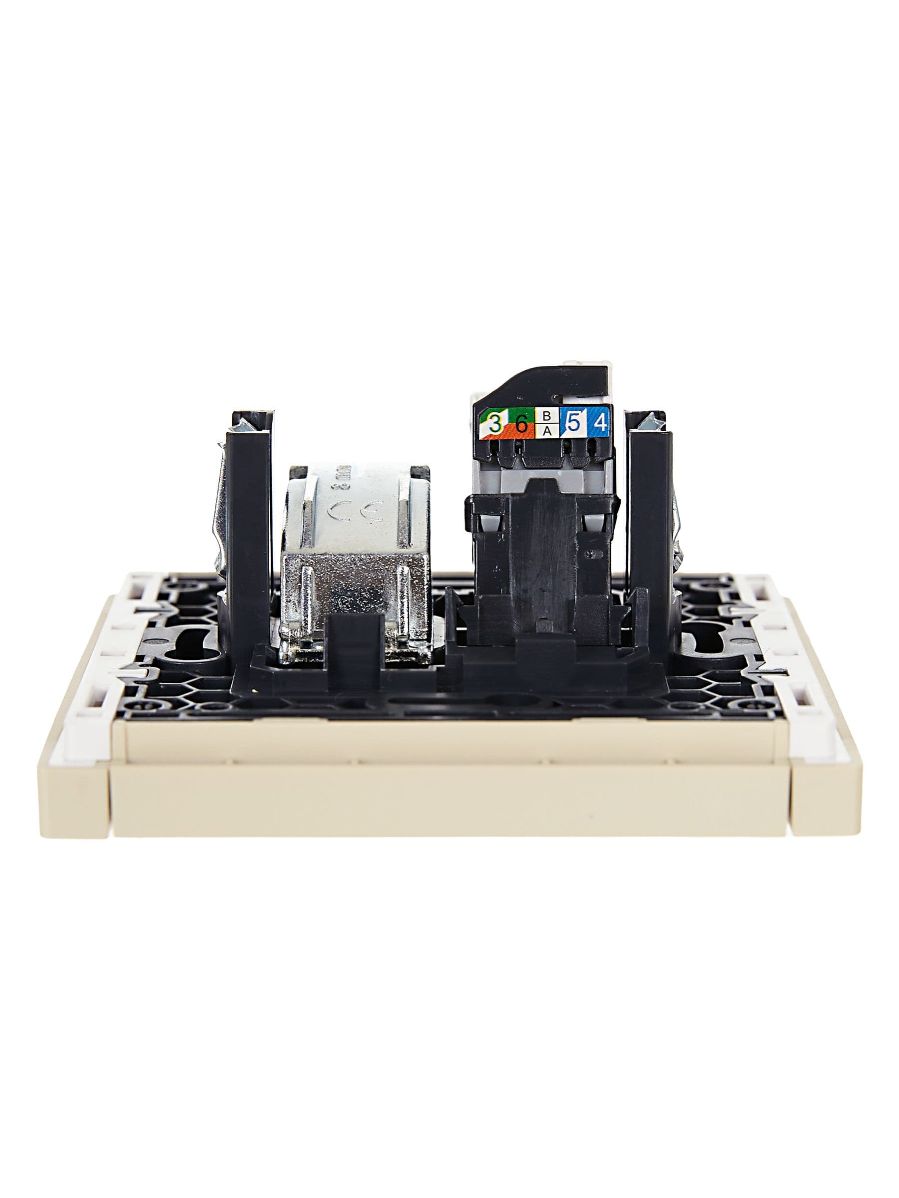 IEK FORTE&PIANO Ваниль Розетка двойная TV+RJ45 кат.5E FP436 — миниатюра 5