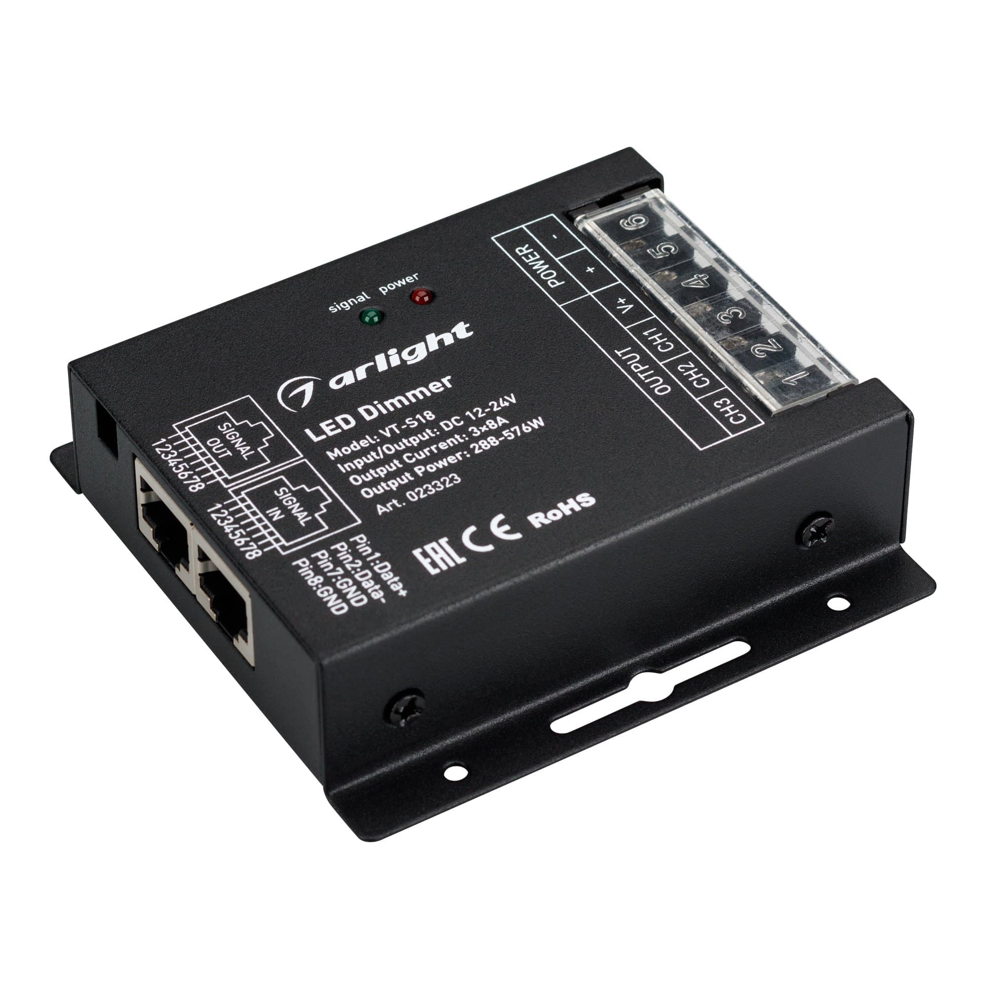 Arlight Диммер VT-S18-3x8A (12-24V, ПДУ Стик 12кн, RF) (IP20 Металл, 3 года) 023323 — миниатюра 4