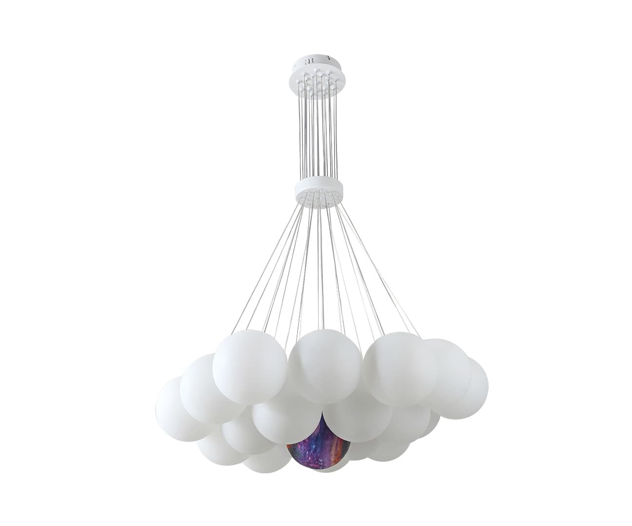 Kink Light 08475-19,01 Подвес Алди белый d75 h130 E27 19*5W (в комплекте 19 белых и 1 цветной плафон)