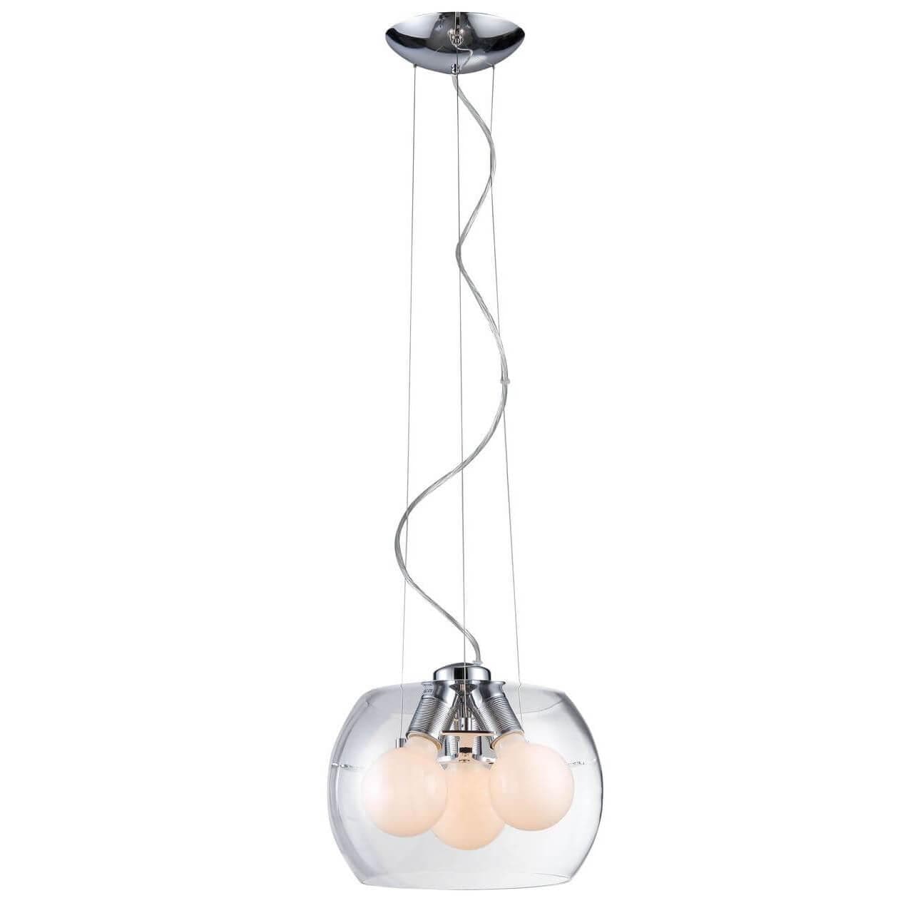 ST LUCE SL512.103.03 Светильник подвесной  Хром/Прозрачный E27 Globe 3*60W — миниатюра 1