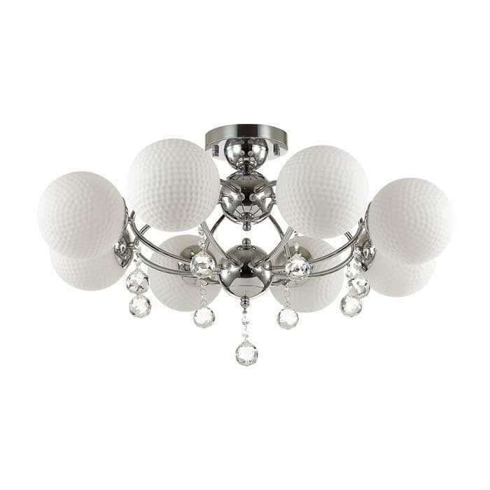 Odeon Light 3953/8C ODL18 141 хром/белый/хрусталь Люстра потолочная IP20 E27 8*60W 220V JOLLY — миниатюра 1
