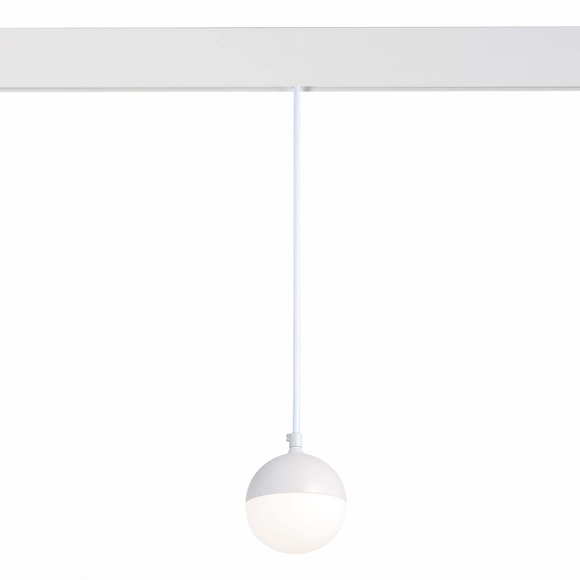 ST Luce ST358.543.07 Магнитный трековый светильник подвесной белый LED 1*7W 4000K 520Lm Ra>80 120° IP20 D90xH90 48V