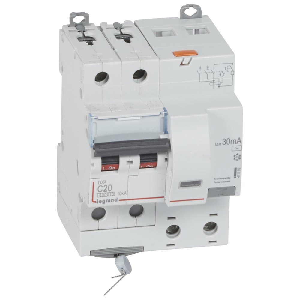 Legrand DX3 Автоматический выключатель дифференциального тока 2P 20А (С) 30MA-AC 4м 411159