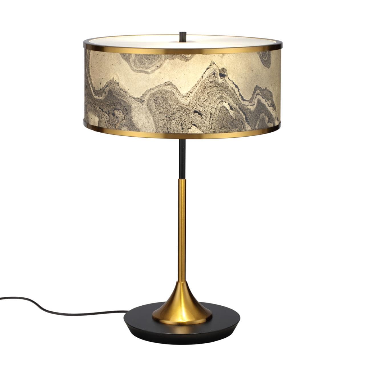 Odeon Light 5064/2T MODERN (В 2-Х КОРОБКАХ) ODL24 405 античн.бронза/серо-беж./металл/натур.камен."шпон" Настольная лампа E27 LED 2*10W BERGI