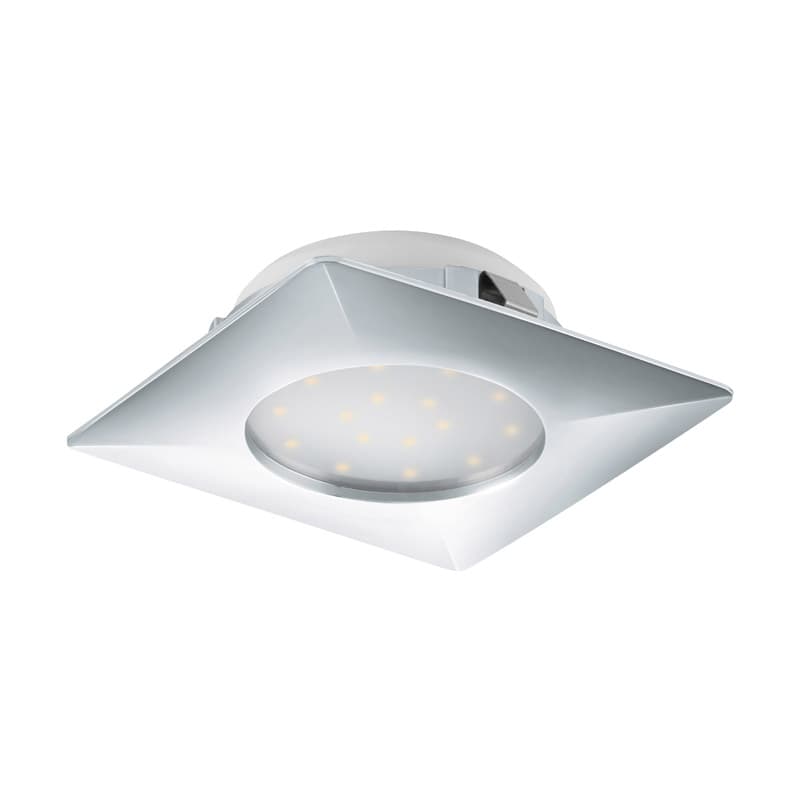 Eglo Светильник LED встраиваемый PINEDA, 1х12W(LED), 102х102, пластик, хром 95862