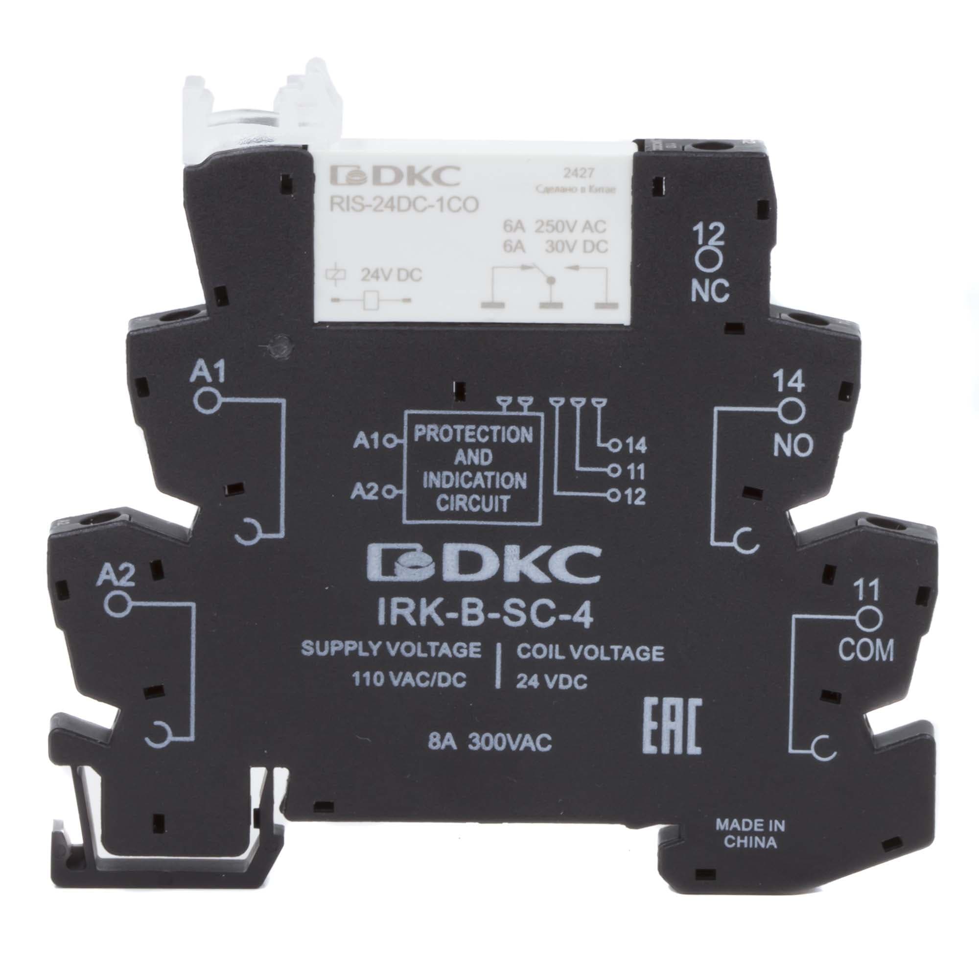 DKC Реле интерфейсное, 1CO, ком. ток 6А, AgSnO2, напряжение 110V AC/DC, винтовые клеммы. — миниатюра 1