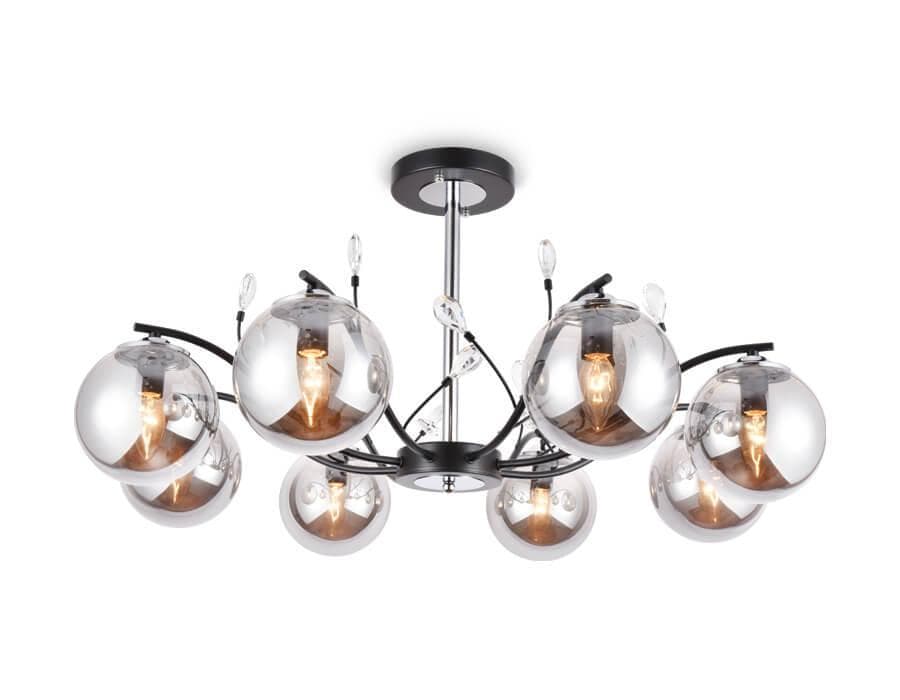 Ambrella Подвесная люстра TR9077/8 BK/SM черный/дымчатый E14 max 40W D850*420 — миниатюра 1