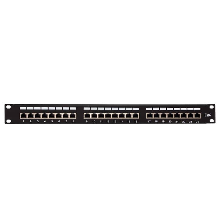 EKF Патч-панель TERACOM CS 19'' Cat.6 1U полный экран STP 24 порта RJ-45 Dual IDC с органайзером — миниатюра 2
