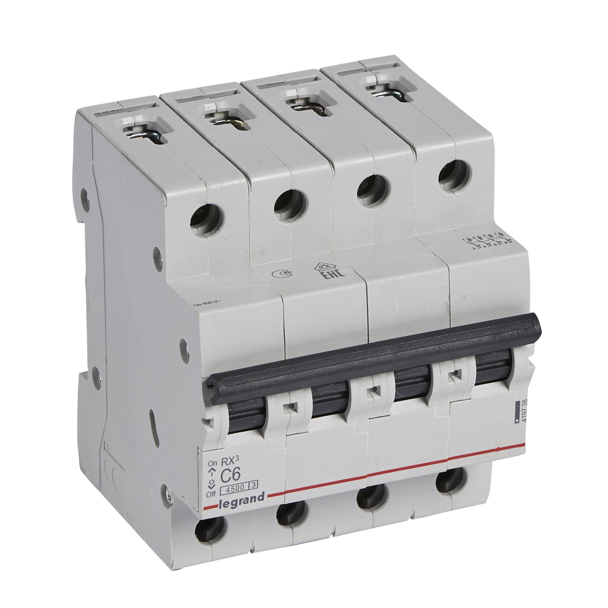 Legrand RX3 Автоматический выключатель 4P 6А (C) 4,5kA 419738 — миниатюра 1