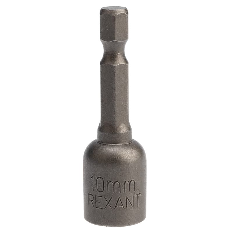 Ключ-насадка 1/4" магнитный 10х48 мм (упак. 1 шт.) Rexant 92-0402-1