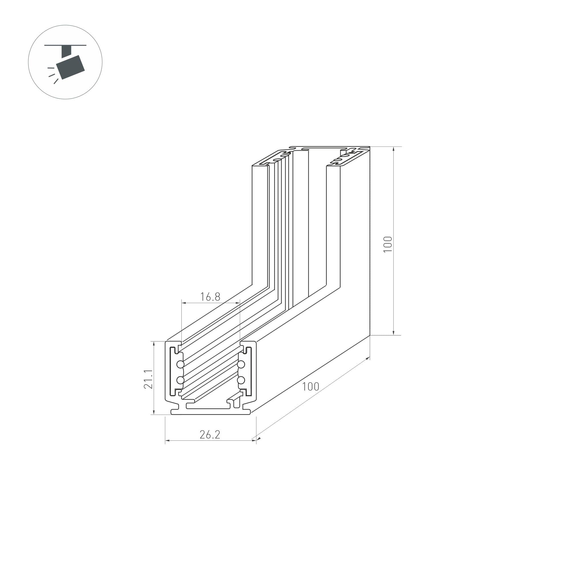 Arlight Коннектор угловой MAG-ORIENT-CON-2620-L90-INT (BK, внутренний) ( IP20 Металл, 3 года) 036022 — миниатюра 2