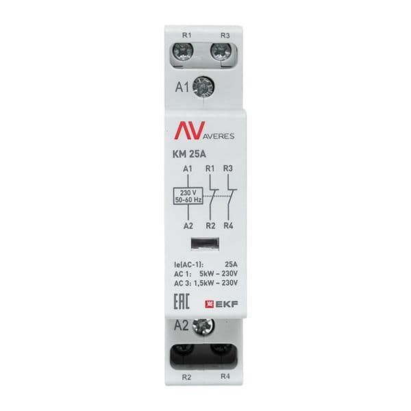 EKF Контактор модульный КМ 25А 2NC 230В АС (1 мод.) AVERES — миниатюра 3
