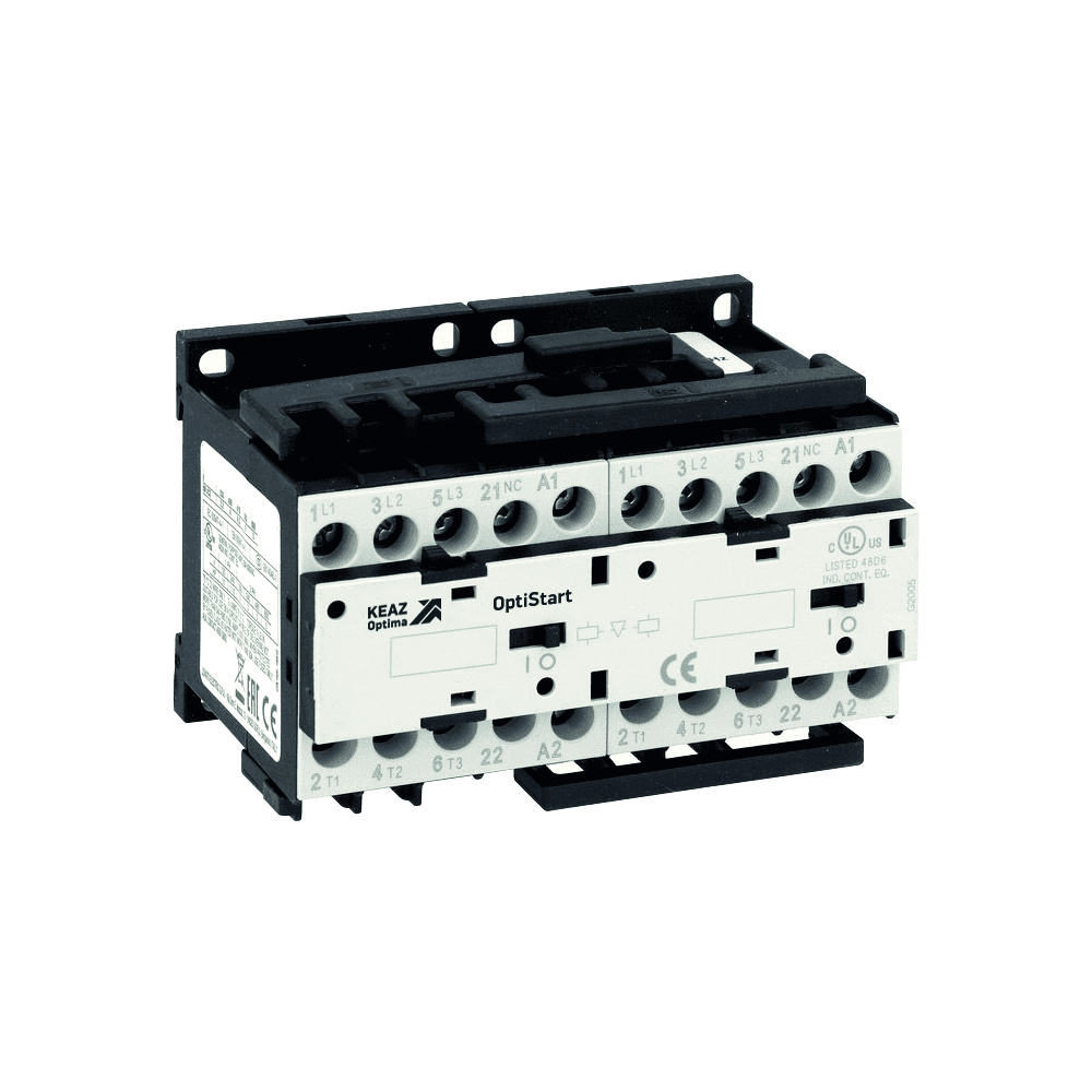 КЭАЗ Мини-контактор реверсивный OptiStart K-MCR-09-30-01-D060 с подкл. силовой цепи и цепи управления