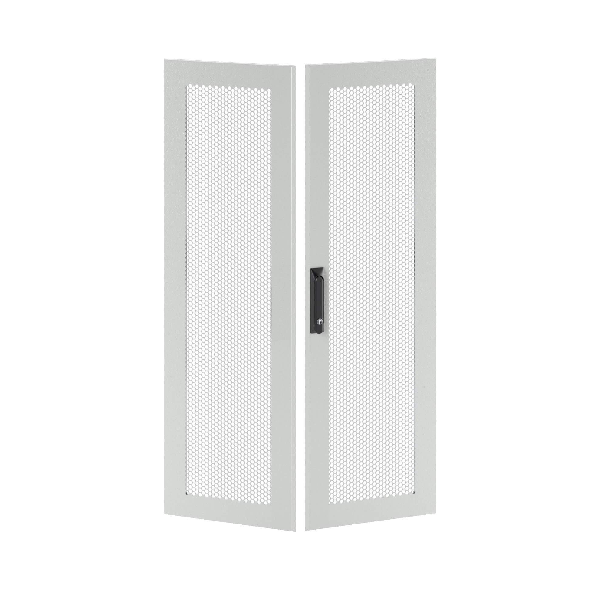 Дверь перфорированная двухстворчатая для IT-CQE 1200 x 600 RAL7035