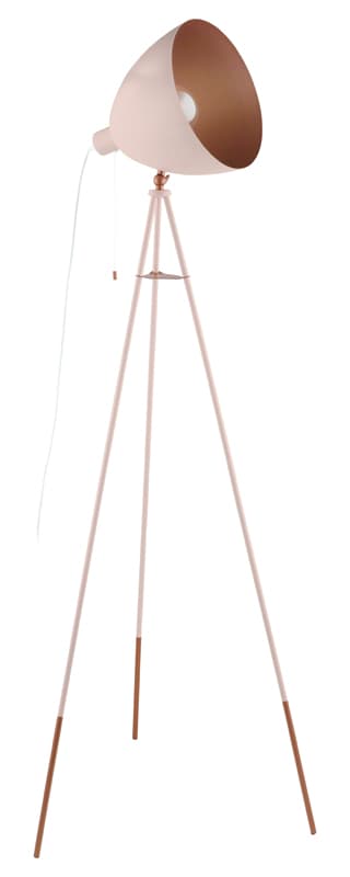 Eglo 49039 Торшер СHESTER-P на треноге, 1x60W (E27), L600, B600, H1355, сталь, пастель абрикоc, медь