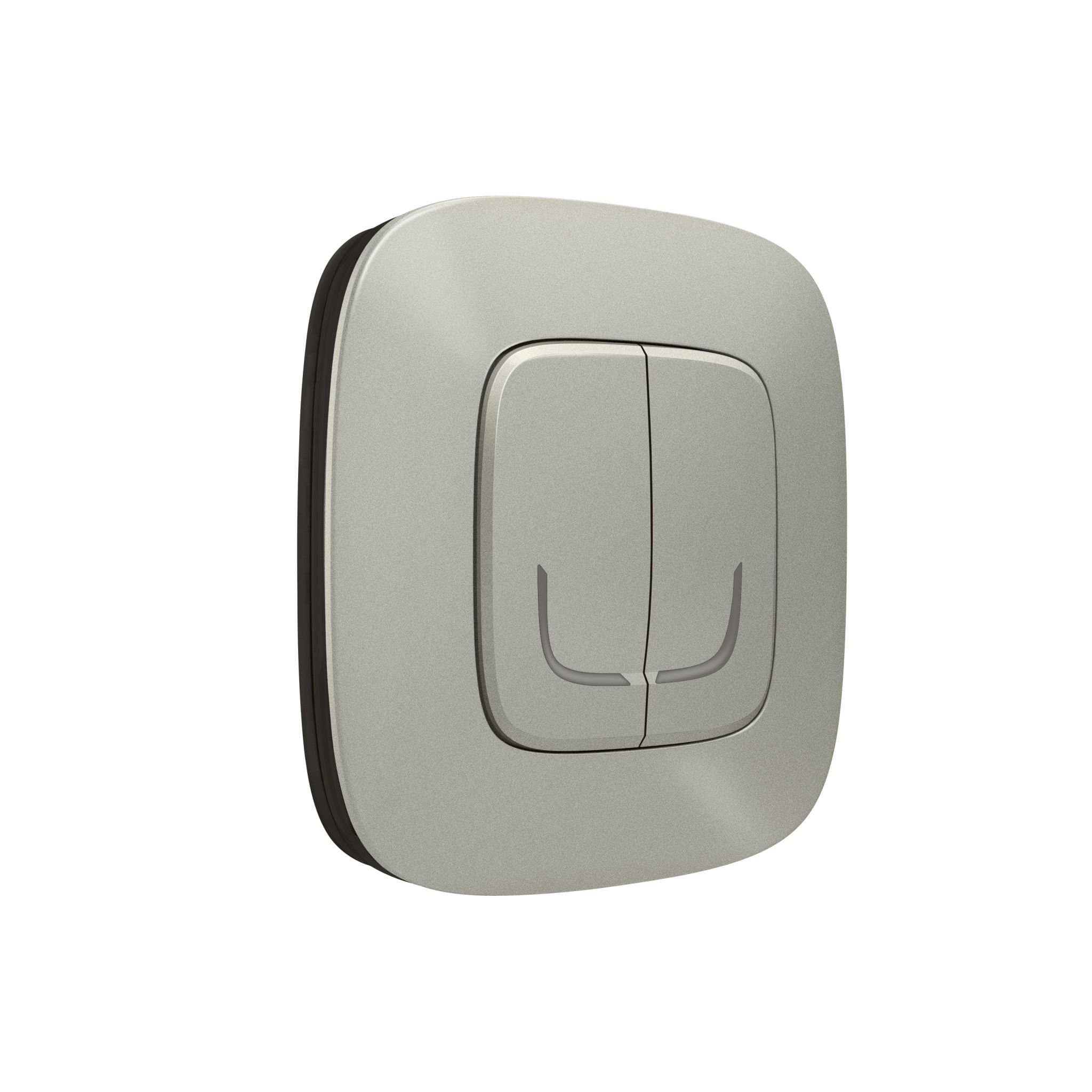 Legrand NETATMO Valena ALLURE Алюминий Выключатель 2-клавишный беспроводной 752787 — миниатюра 2