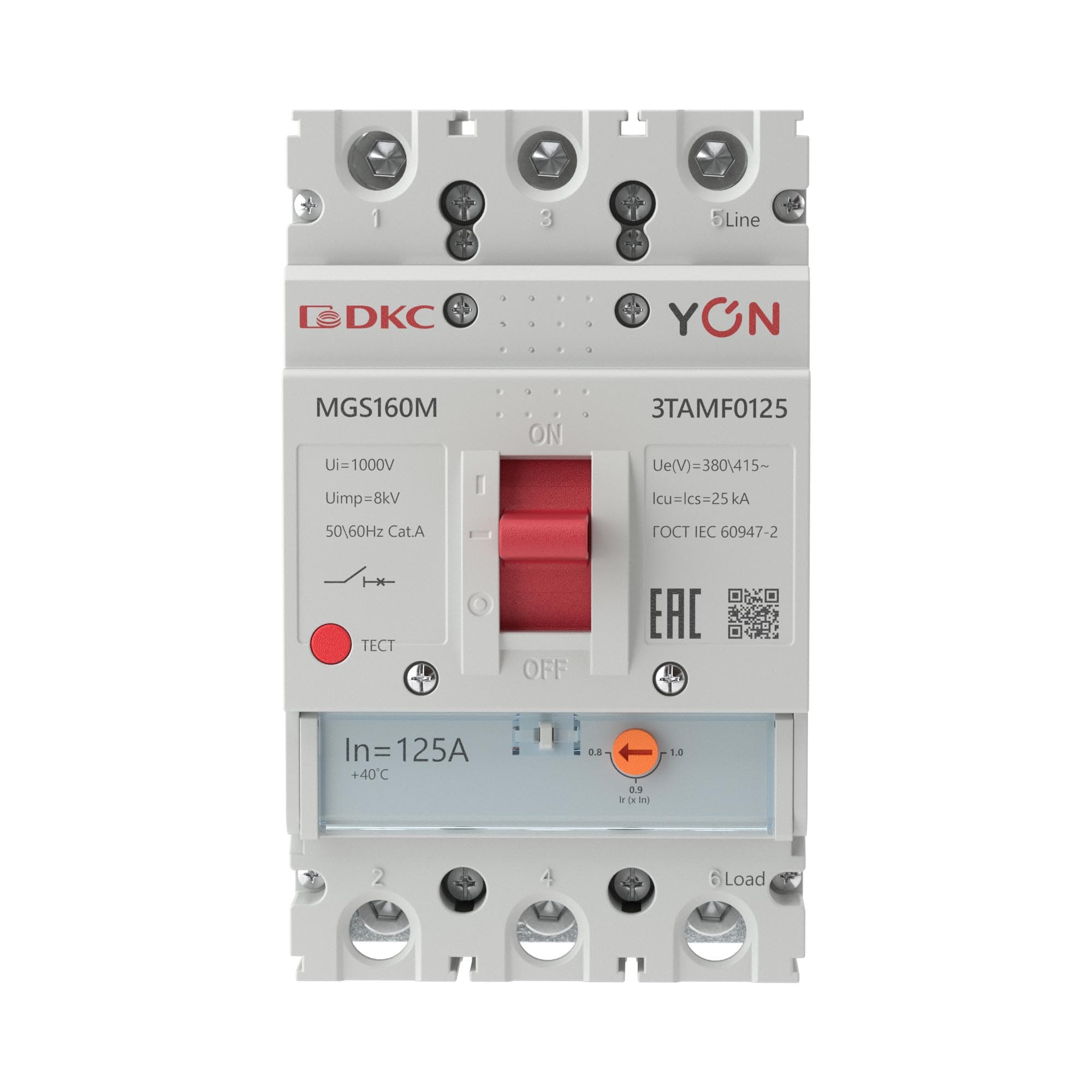 DKC Авт. выкл. YON MGS160 3P 100-125A 25kA — миниатюра 2
