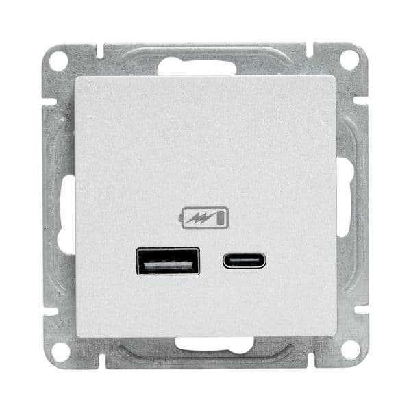 EKF Механизм розетки USB-A+С, алюминий Эпика — миниатюра 5