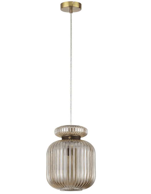 Odeon Light 5042/1A PENDANT ODL24 309 античн.бронза/янтарный/металл/стекло/эко.кожа Подвес E27 1*60W JUGI