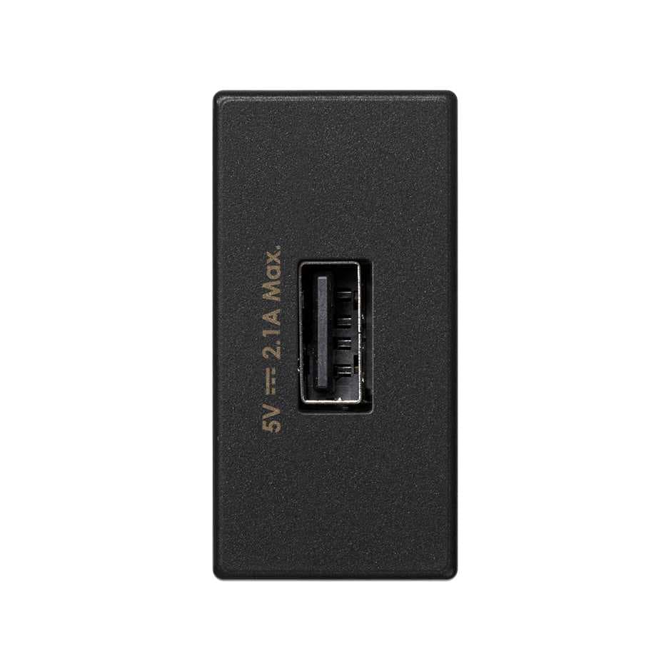 Simon Графит Зарядное устройство USB, К45, узкий модуль, 5 В, 2,1 А K126D-14