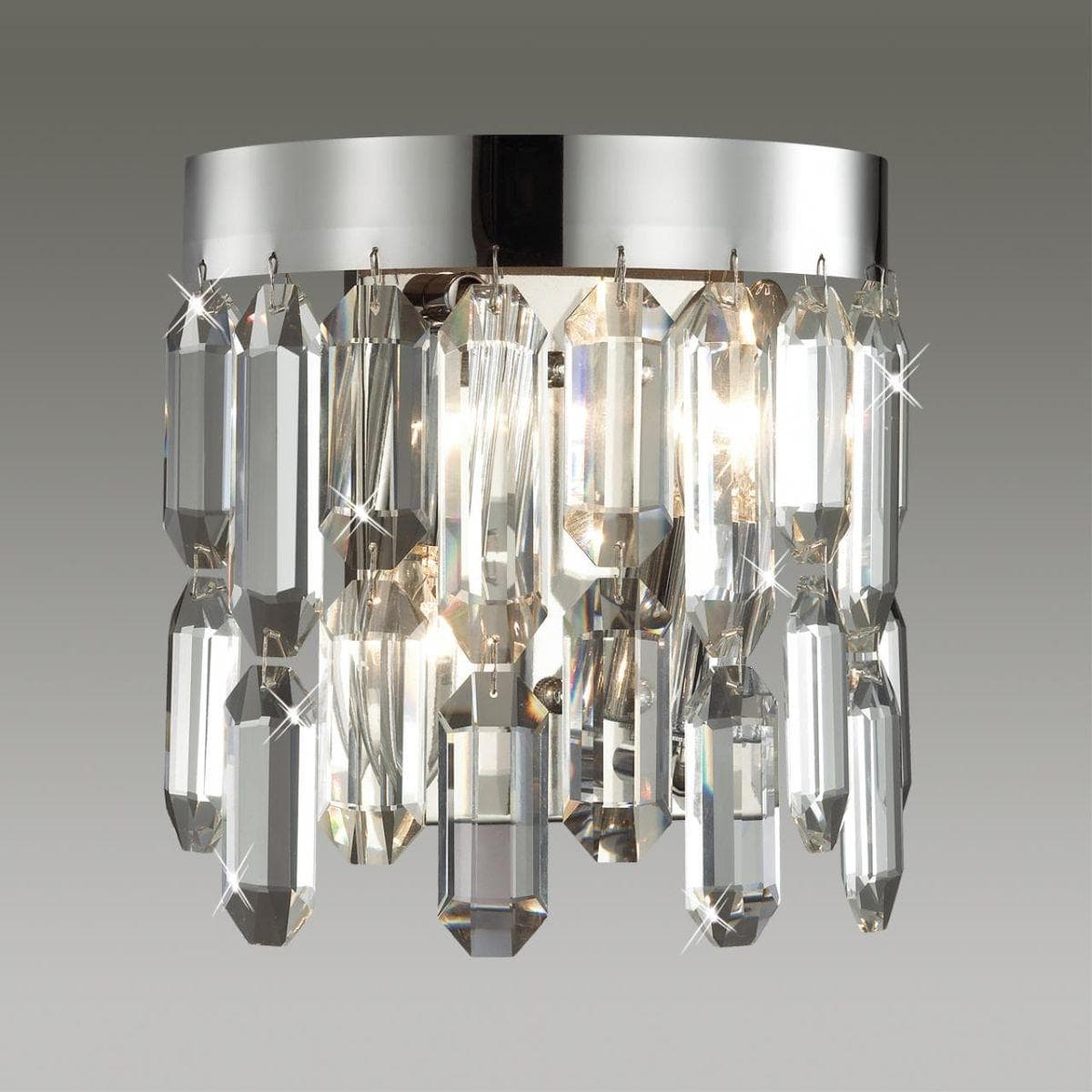 Odeon Light 4985/2W HALL ODL22 383 хром/хрусталь Бра E14 2*40W DAKISA — миниатюра 4