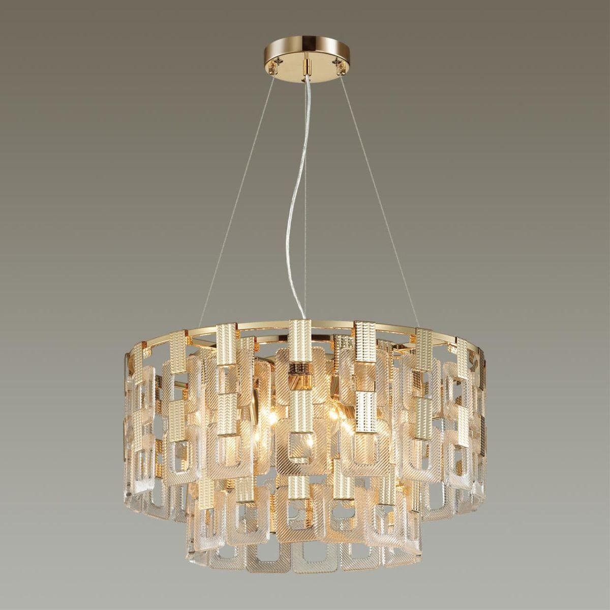 Odeon Light 4989/9 HALL ODL22 389 золотой/стекло Люстра E14 8*40W BUCKLE — миниатюра 3