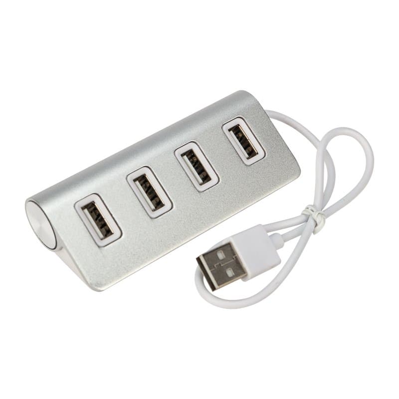 Разветвитель 4 USB-port серебристый Rexant 18-4106
