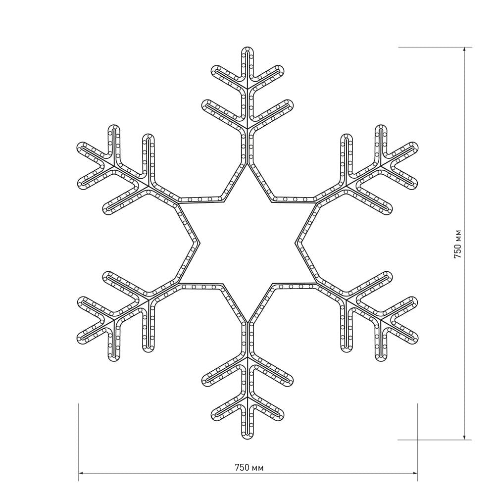 Arlight Фигура ARD-SNOWFLAKE-M4-750x750-324LED White (230V, 18W) (Ardecoled, IP65) 025307 — миниатюра 3