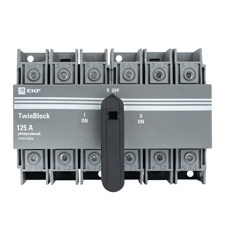 Рубильник 125A 3P реверсивный c рукояткой для прямой установки TwinBlock EKF — миниатюра 3