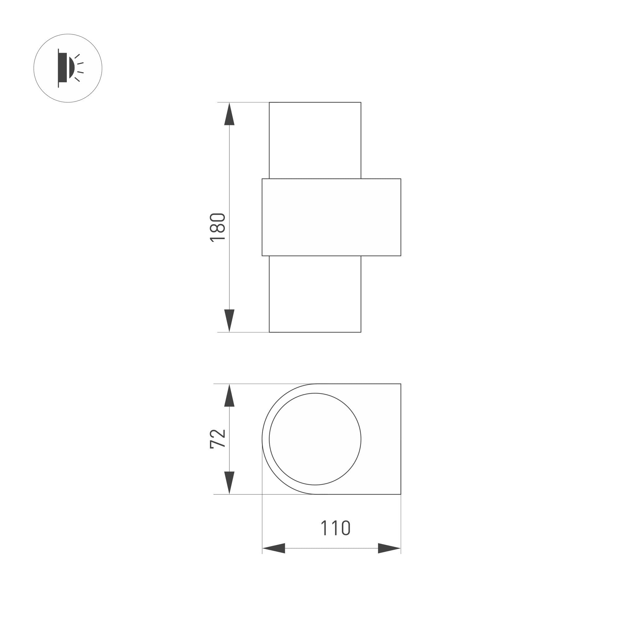 Arlight Светильник SP-SPICY-WALL-TWIN-S180x72-2x6W Warm3000 (BK, 40 deg) (IP20 Металл, 3 года) 033734 — миниатюра 2