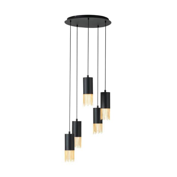 Eglo COUNUZULUS Подвес , 5x40W(E14), Ø500, H1100, сталь, черный, латунь 39661