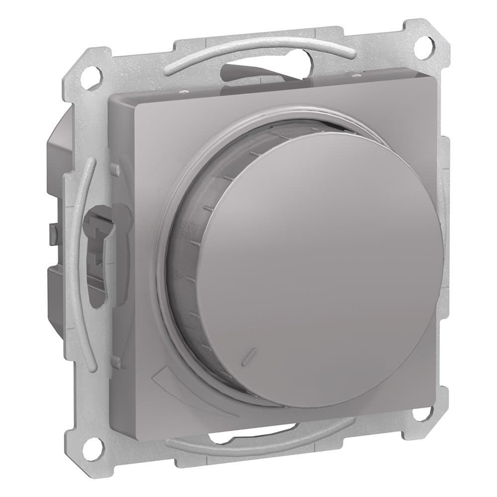 Systeme Electric AtlasDesign Алюминий Светорегулятор (диммер) повор-нажим, LED, RC, 400Вт, мех.