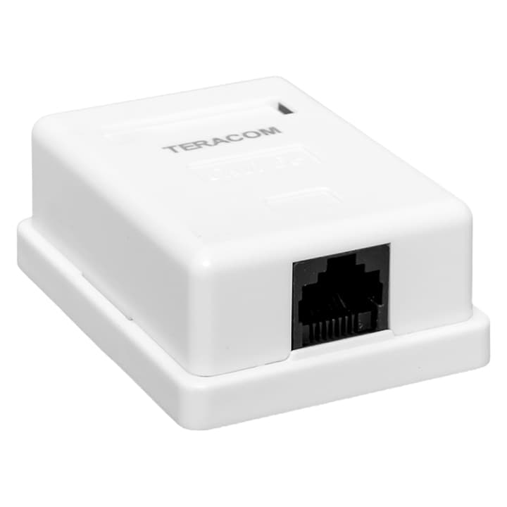 EKF Розетка настенная TERACOM Cat.5E неэкранированная 1 порт RJ-45 Dual IDC белая
