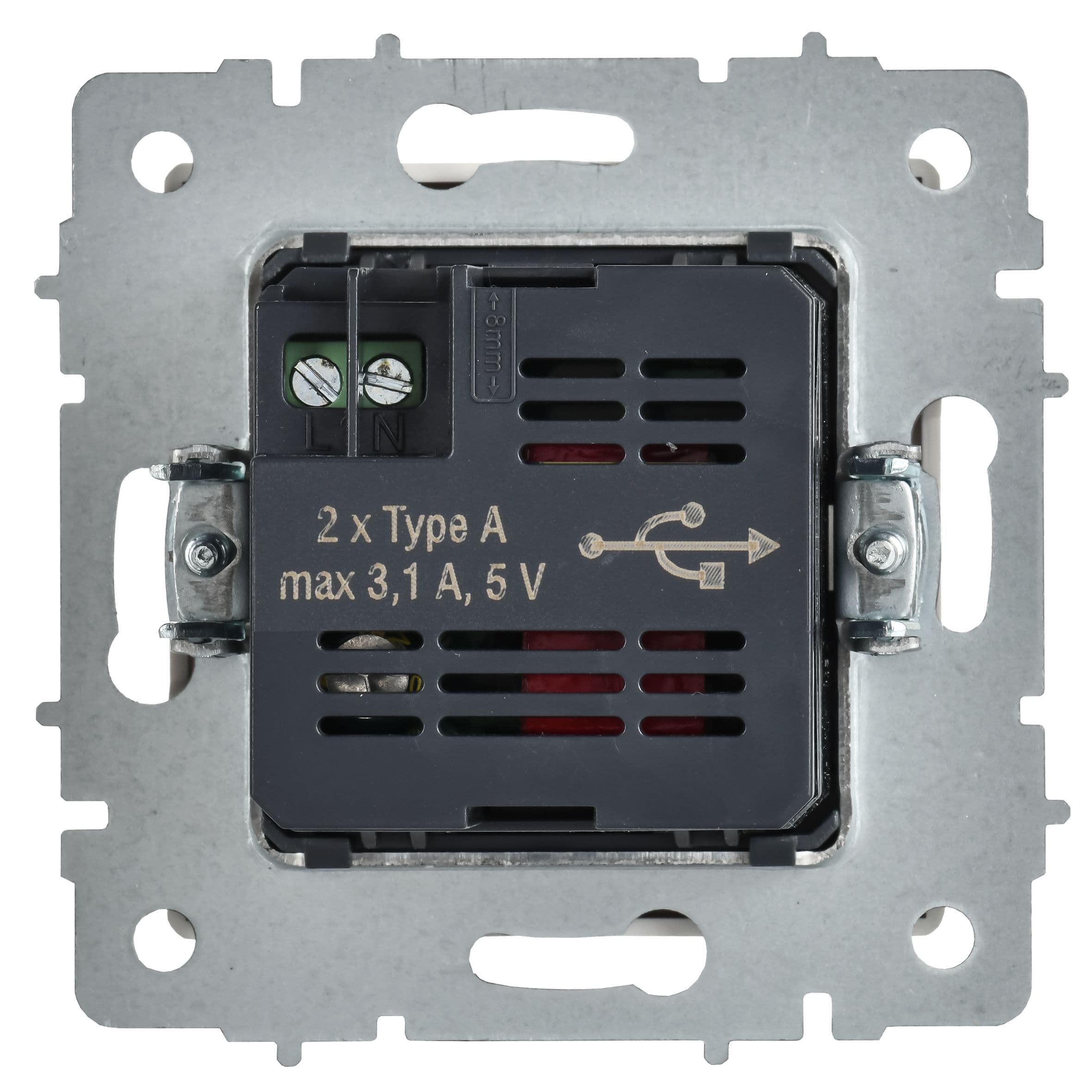 IEK BRITE Роз. USB A+A 3,1А РЮ10-1-БрАБ а/б — миниатюра 3