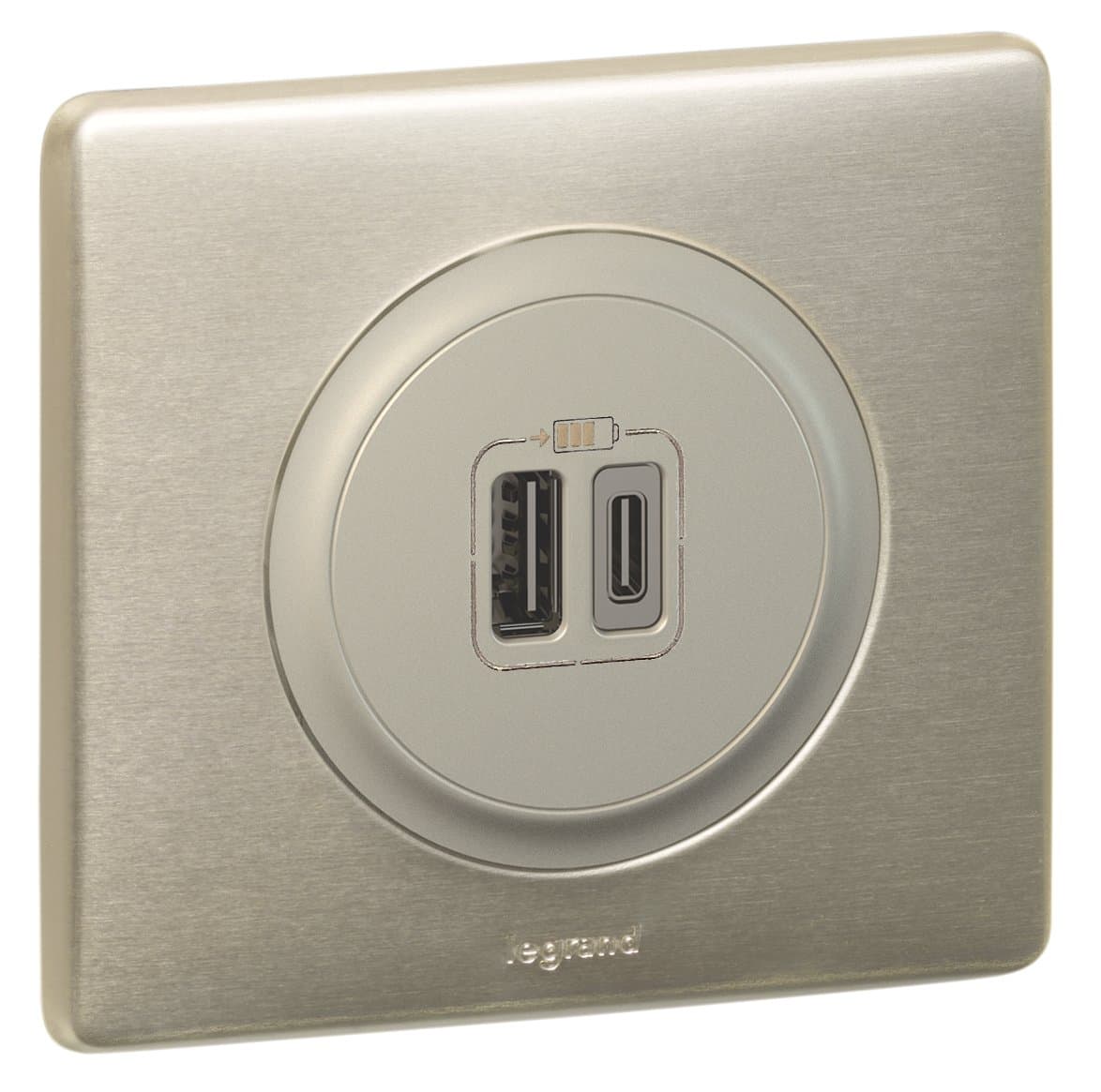 Legrand Сeliane Зарядное устройство с двумя USB-разъемами тип А / тип С 240В/5В 3000мА 067465 — миниатюра 2