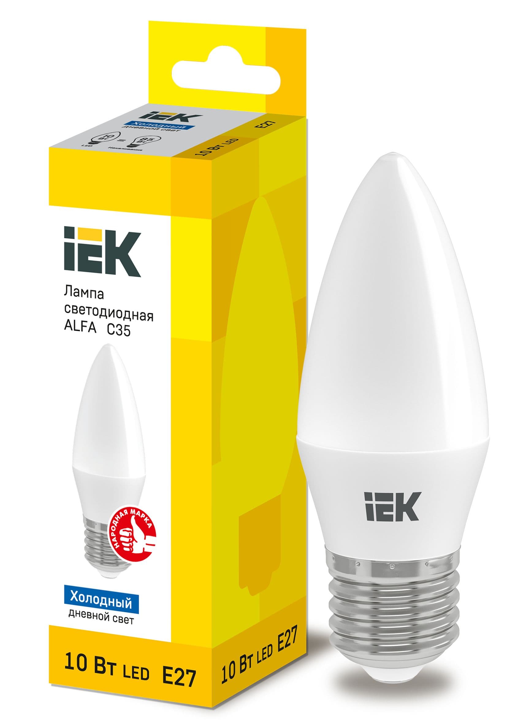 IEK Лампа LED ALFA C35 свеча 10Вт 230В 6500К E27