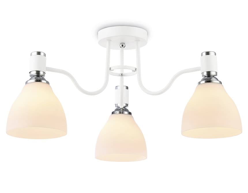 Ambrella Светильник потолочный TR303302/3 WH/CH/FR белый/хром/белый матовый E27*3 max 60W D600*270