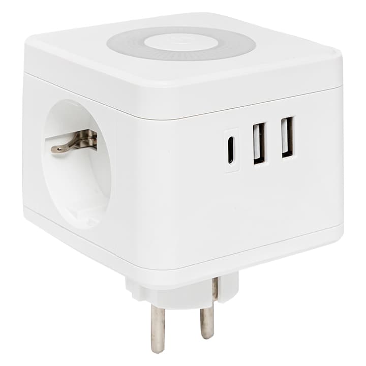 EKF PROxima Тройник "Куб" 2 гнезда 2USB 2,4А+Type C + Ночник
