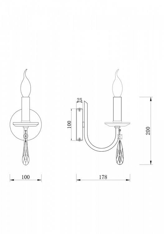 Freya Crystal Никель Бра FR1006WL-01N — миниатюра 5