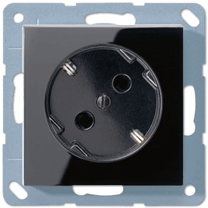 JUNG Штепсельная розетка SCHUKO 16A 250V~  угол наклона 45 °чёрная A520-45KISW