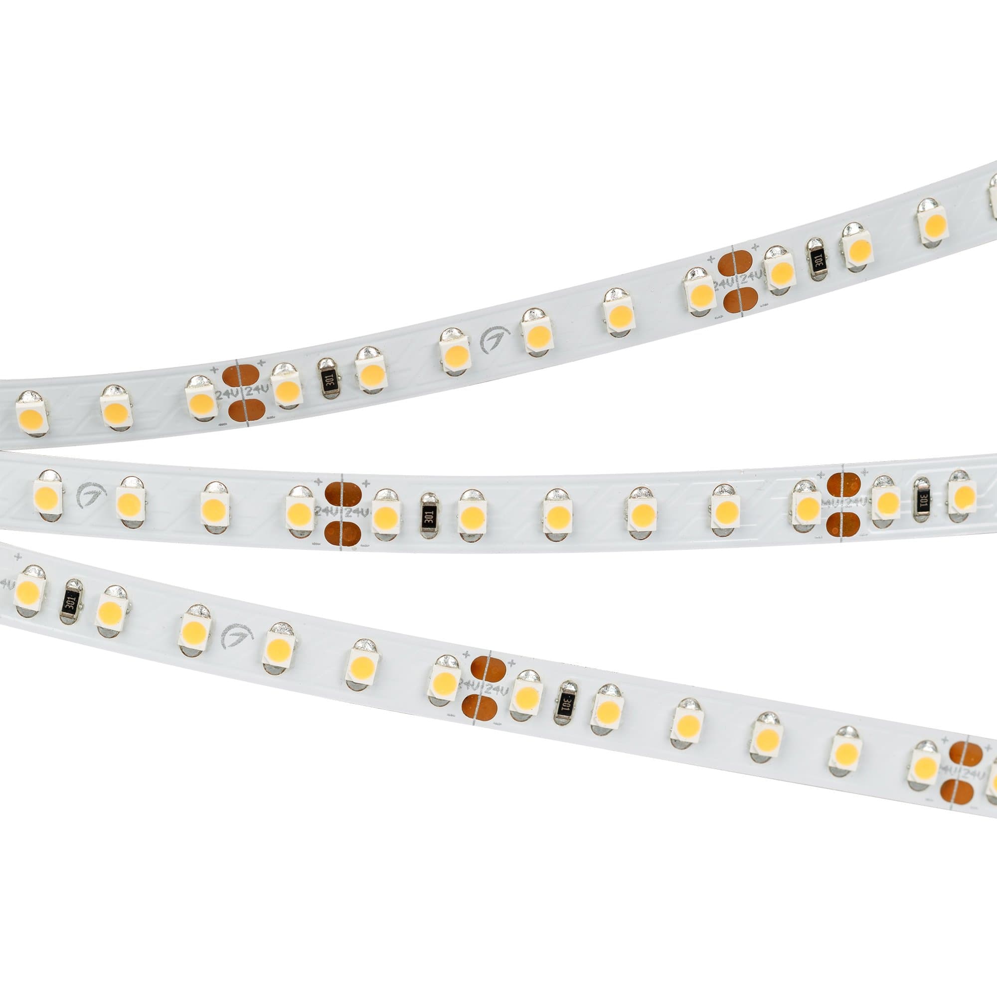 Arlight Светодиодная лента RT 2-5000 24V Warm2700 2x (3528, 600 LED, CRI98) (9.6 Вт/м, IP20) 021417(B) — миниатюра 1