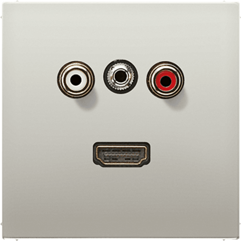 JUNG Накладка/вставка 2x Cinch Audio (RCA) / Stereo Jack (TRS 3.5 mm) / HDMI MAES1082