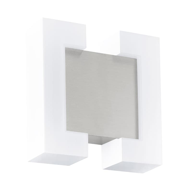 Eglo Светильник LED уличный настенный SITIA, 2х4,8W(LED), 180х180, гальв. сталь, никель мат./пластик, белый, нейтр. свет 95987