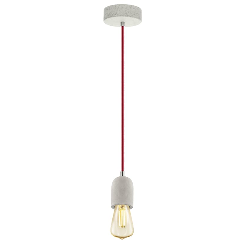 Eglo 32532 Подвес YORTH, 1х60W (E27), 110, H2000, сталь, cерый, красный кабель