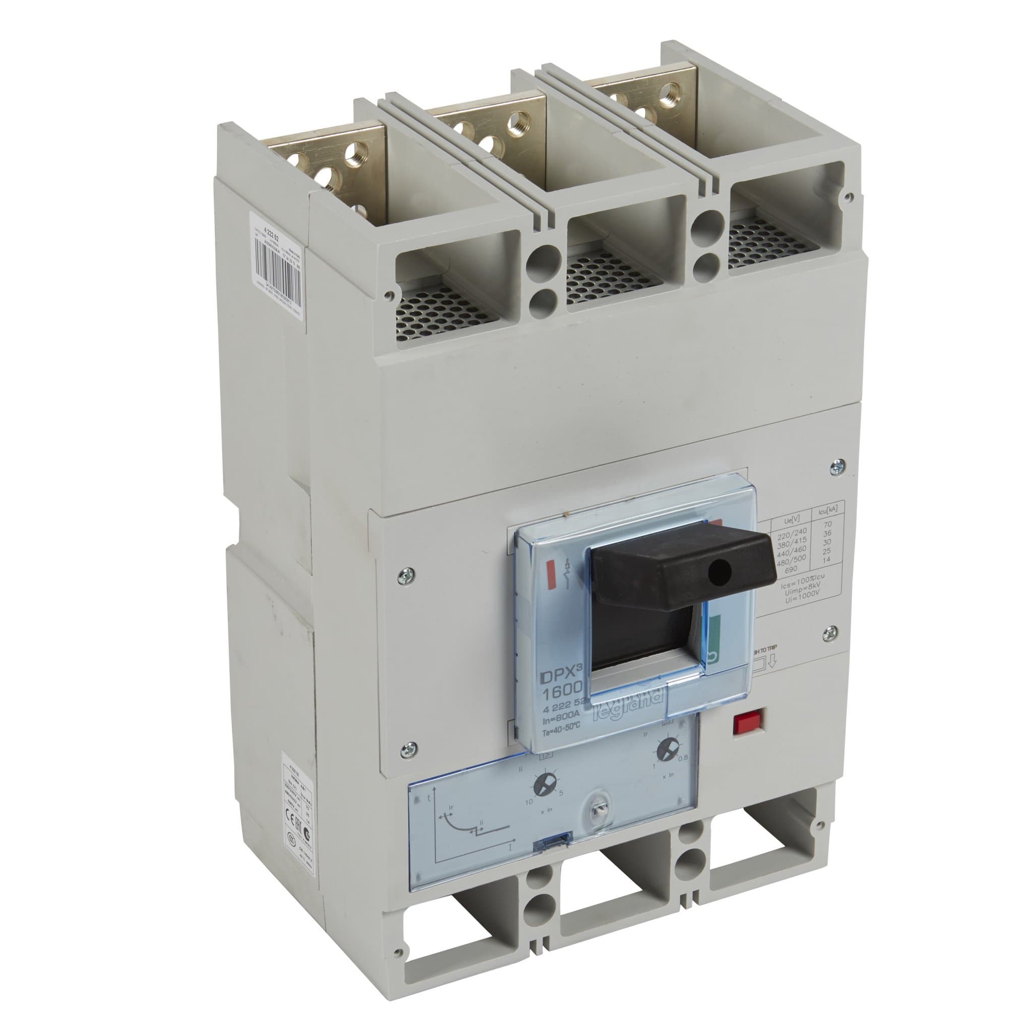 Legrand Автоматический выключатель DPX3 1600 - термомагн. расц. 36кА 400В 3П 800А 422252