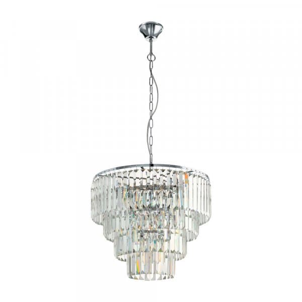 Eglo AGRIGENTO Подвес , 7x40W(E14), Ø485, H1500, сталь, хром/хрусталь, прозрачный 39514 — миниатюра 1