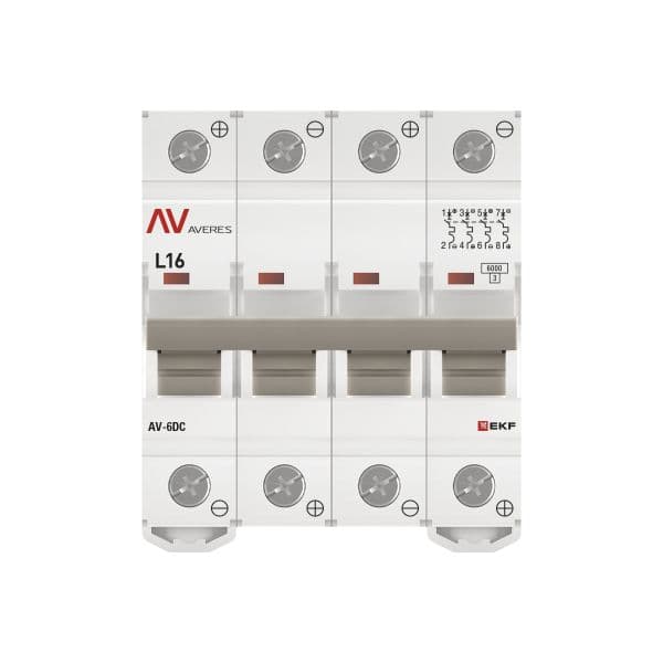 EKF Выключатель автоматический AV-6 DC 4P 16A (L) 6kA AVERES — миниатюра 4