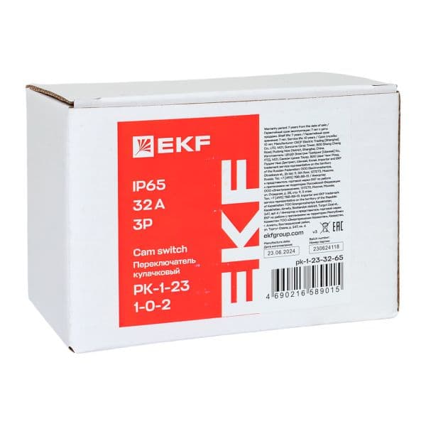 EKF Переключатель кулачковый ПК-1-23 32А 3P «1-0-2» IP65 — миниатюра 9